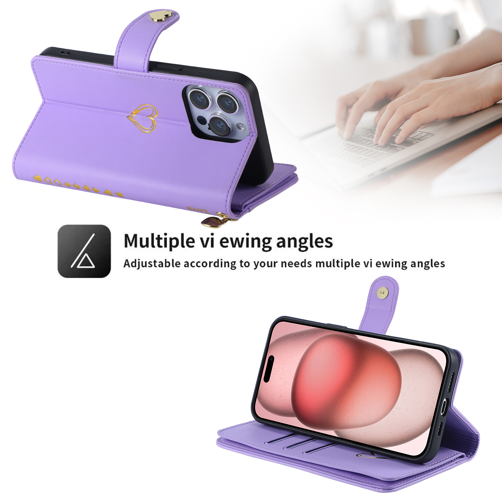Case for Samsung Galaxy S10 Lite Wallet phone case with zipper pocket, wrist strap, flip cover and built-in card slots.