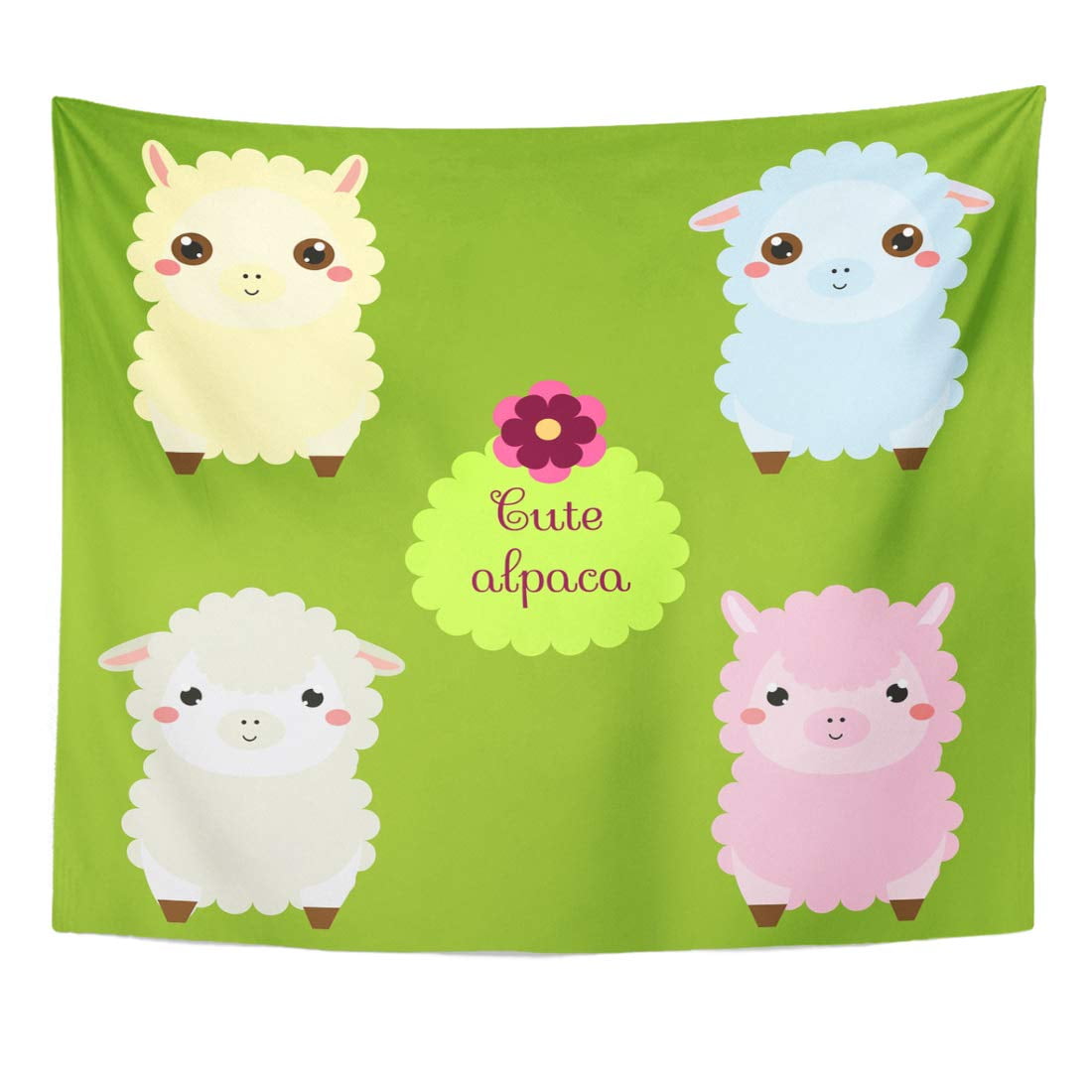 ZEALGNED Colorful Children Cute Lamas Cartoon Llama Characters Happy
