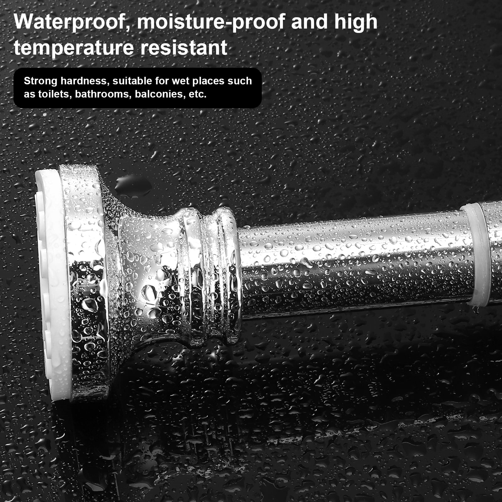 Bocaoying Adjustable Shower Curtain Rod, 18.5-63 Inch Tension Shower Rod for Bathroom, Heavy Duty Stainless Steel No Drilling Tension Rod, Easy Installation Shower Rod for Bathroom and Windows
