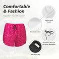 thumbnail image 4 of KLL Rose Red Glitter Pattern Shorts Women,Athletic Shorts High Waisted Running Shorts Pocket Sporty Short Gym Elastic Workout Shorts-XX-Large, 4 of 7