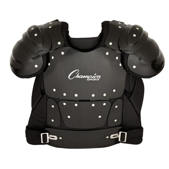 Champion Sports  15 in. Outside Plastic Shield Professional Umpire Chest Protector, Black