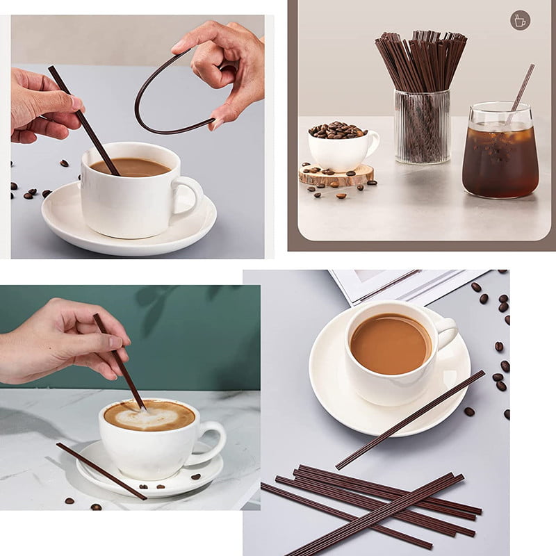 Nogis Coffee Stir Sticks 50 Pcs,6.7 inch Three-Hole Coffee Straw Stirrer,Coffee Straws,Coffee Stirrers Individually Wrapped,Cocktail Stirrers/Straws