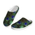 thumbnail image 2 of Daiia Peacock Feathers Print Women’s Fuzzy Slippers Memory Foam Lightweight House Shoes Cozy Loafer Flannel House Shoes-42/43, 2 of 7