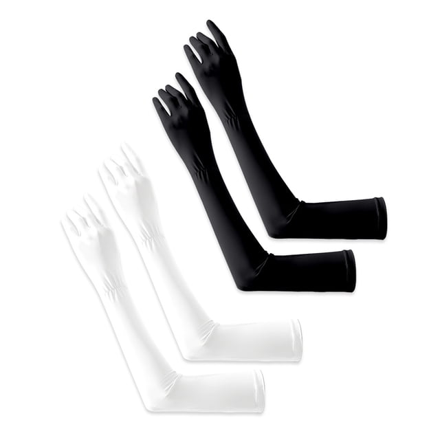 Mangas de compresión para brazos, protección UV UPF 50, mangas refrescantes para el sol, funda para tatuajes, color blanco, talla S
