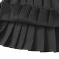 thumbnail image 4 of Rggeeun Child Girls Skirt Solid Color Pleated Ruffle Elastic High Waist Knee Length A Line for Summer Holiday Casual Skirts,Black,4-5 Years, 4 of 7