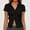 Black, variant on Women's Button Up Ribbed Short Sleeve Cardigan Pure Color T Shirt Oversized Button up Shirt Women's V Neck T Shirts Relaxed Fit Tees for Women Women Tunic Shirts Juniors Shirts Shirts for Women Casual