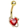 thumbnail image 1 of Belly Button Ring Gold Non- Dangle Devilish Heart 14ga, 1 of 7