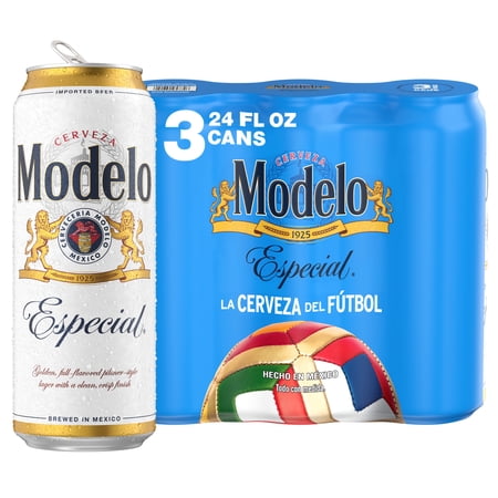Modelo Especial Mexican Lager Import Beer, 3 Pack 24 fl. oz. Cans, 4.4% ABV