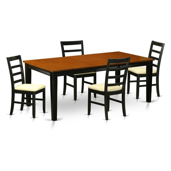 East West Furniture Quincy 5-Piece Shaker Dining Table Set