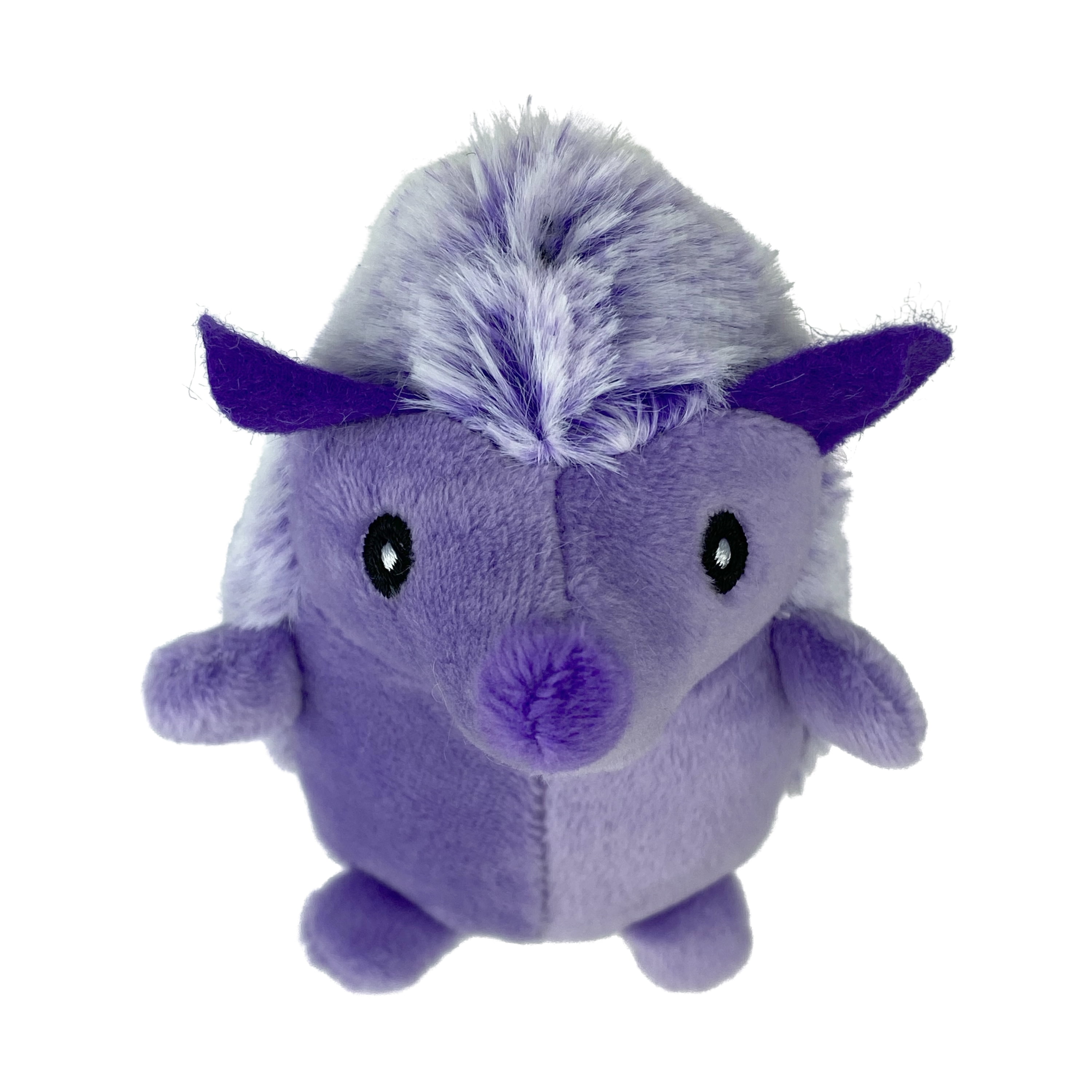 Multipet Mini Pet Plush Hedgehog Small Dog Toy with Squeaker, Purple