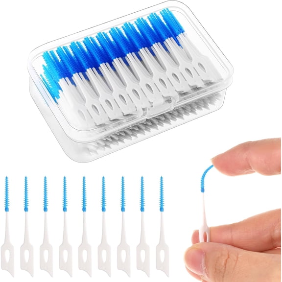Interdental Brushes, Silicone Dental Floss Picks with Case