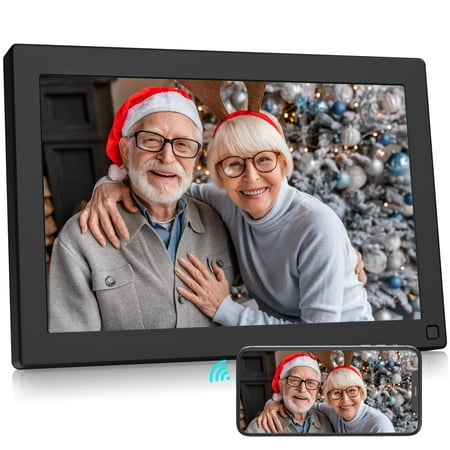 BSIMB 32GB 10.1 Inch WiFi Digital Photo Frame, 1280x800 IPS Touch Screen Auto Rotate Motion Sensor Upload Photos/Videos via App/Email, Gift for Grandparents