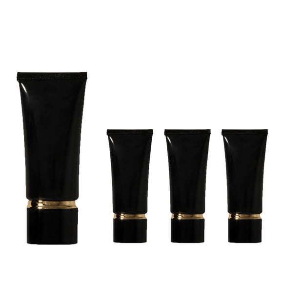 Aspire 4 Pack 3.4 oz/100 ml Empty Black Plastic Squeeze Tubes Cosmetic Containers with Screw Cap