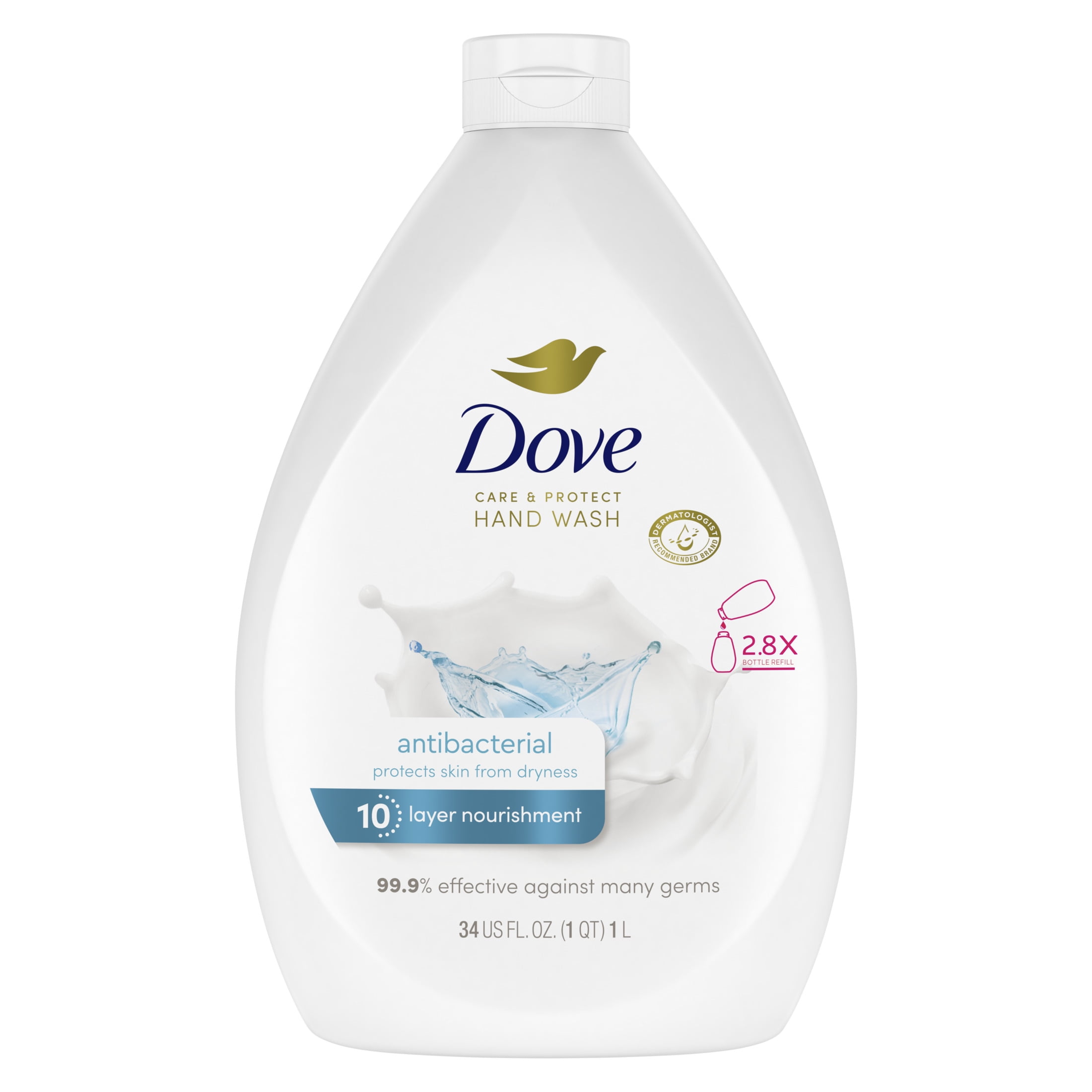 Dove Care and Protect Daily Use Antibacterial Hand Soap, 34 fl oz