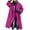 Hot Pink, variant on RYRJJ Women's Fall Winter Pea Coat Oversized Notched Collar Overcoats Woolen Open Front Button Down Long Trench Coat(Black,S)