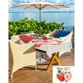 thumbnail image 5 of Outdoor Tablecloth with Umbrella Hole for Patio/Picnic/Party/Camping, Strawberry Waterproof Table Cloth Rectangle Table Cover Washable, Red Summer Fruits Green Botanical 60"x 120", 5 of 7