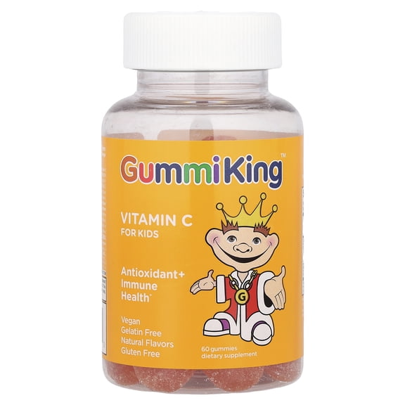 GummiKing Vitamin C for Kids, Orange, 60 Gummies (30 mg per Gummy)