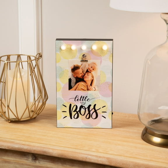 Northlight LED Lighted "Little Boss" Picture Frame with Clip - for a 4" x 6" Photo