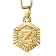 thumbnail image 4 of 22" Monogram Hexagon A-Z Gold Filled Initial Letter Pendant Necklace Chain Unisex, 4 of 4