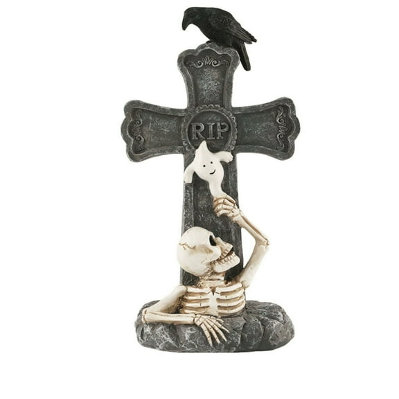 WEGFTDUOP Halloween Decoration Halloween Decorations Outdoor Graveyard Tombstones Resin Tombstones Halloween Decor Yard Signs With Stakes Realistic Scary Skeleto Halloween Indoor Outdoor Decoration