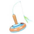 thumbnail image 4 of Cat Feather Toy Automatic 360 Degrees Rotating Bell Ball Stable Base Standing Cat Teaser for Family Indoor Orange Blue, 4 of 12