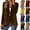 Coffee, variant on Velvet Blazer Women Casual Business Button Up Jacket Fall Winter Coats Notch Lapel Work Office Suit Jackets Blazer Army Green XL