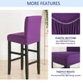 thumbnail image 5 of Stretch Bar Stool Covers, Soft Barstool Slipcover Elastic Spandex Furniture Chair Seat Cover with Elastic Bottom Dining Chair Covers Machine Washable for Living Room-Purple-Set of 2, 5 of 8
