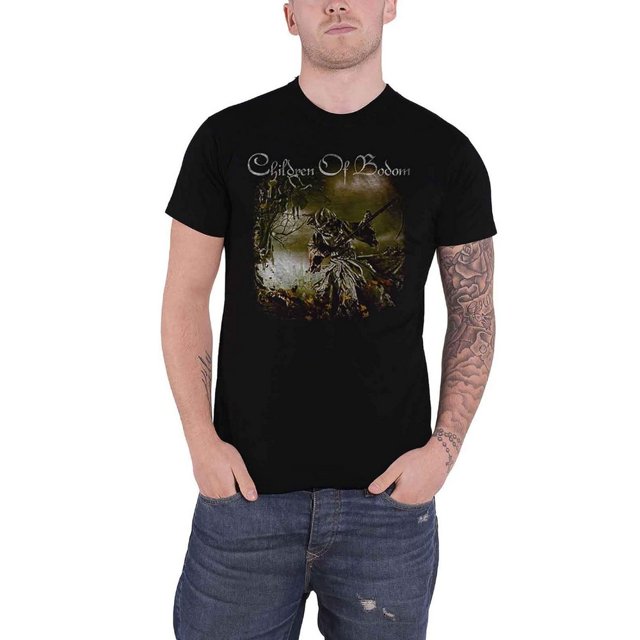 Children Of Bodom - Camiseta Relentless Estampado en Espalda de Algodón para Adultos Unisex (Negro)