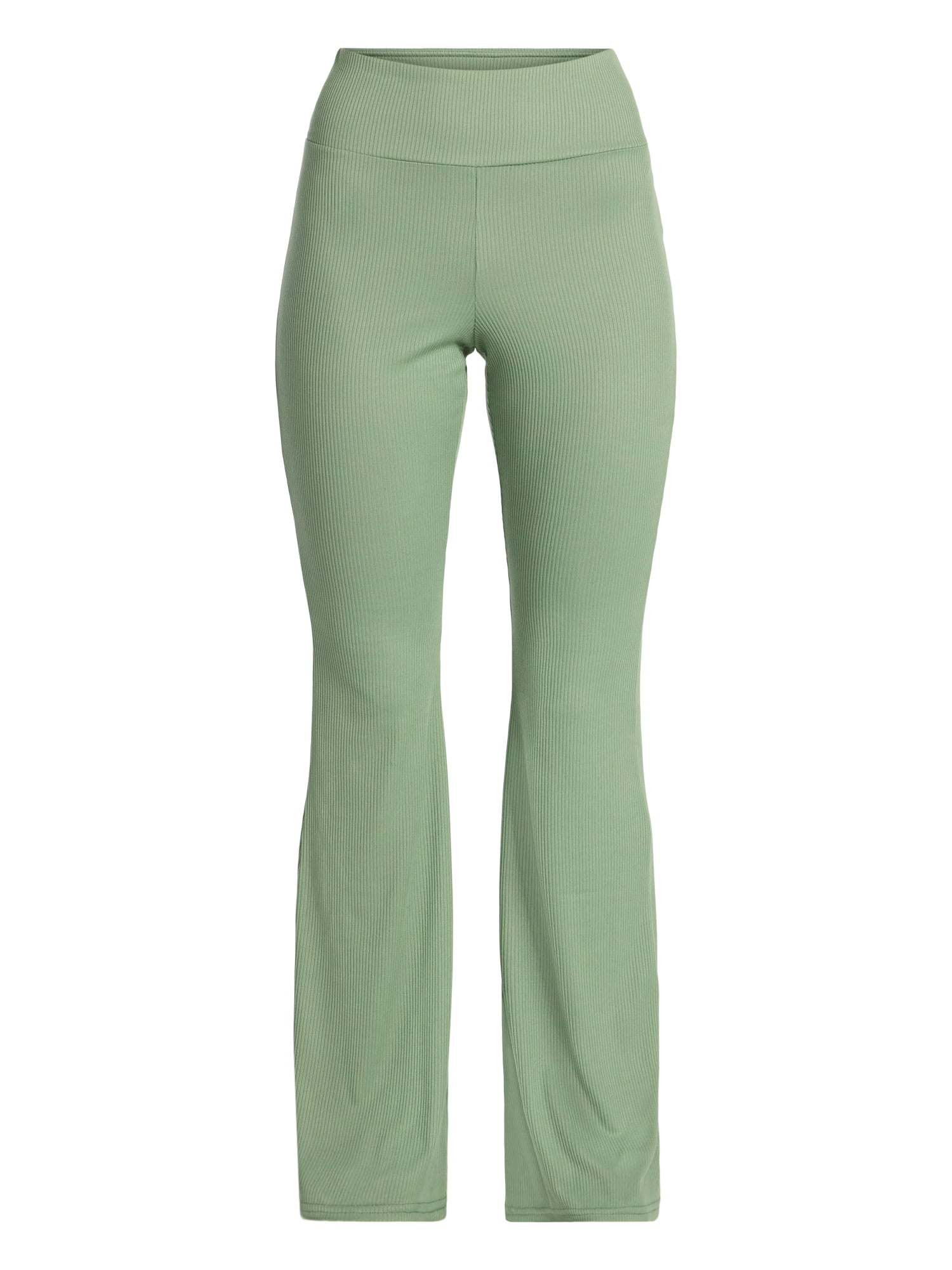 No Boundaries Ribbed Flare Pants, Women's XS-XXL