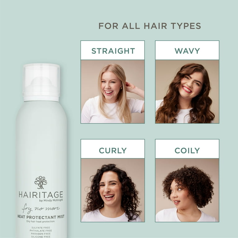 Hairitage Fry No More Heat Protectant Mist - Blow Dry, Straightening & Curling, 5 fl. Oz