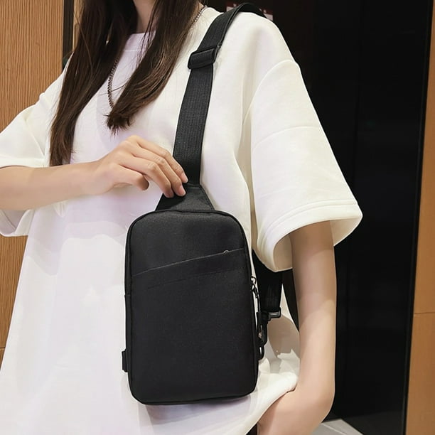 Bolso de tela para el pecho, para hombre y mujer, para deportes, fitness, bandolera, informal, para hombre y mujer.