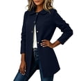 thumbnail image 6 of Danhjin Fall Coats for Women Lapel Long Sleeve Casual Button Long Jackets Winter Going out Outdoor Fashion Outerwear, 6 of 7