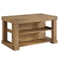thumbnail image 4 of Tribesigns 55 Inch Large Bar Table, 3-Tier Farmhouse Pub Table with Storage Shelves, Freestanding Bar Table with Liquor Cabinet for Home Kitchen, Bistro, Living Room, Light Brown, 4 of 8