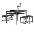 thumbnail image 1 of GloryStar 4-Piece Dining Table Set, Kitchen Table with Upholstered Bench & Two Square Stools, Modern Dining Room Furniture, 1 of 7