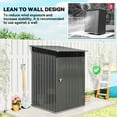 thumbnail image 4 of Outdoor Storage Shed Outsunny 3.3' x 3.4' Outdoor Storage Shed, Galvanized Metal Utility Garden Tool House, Lockable Door for Backyard, Bike, Patio, Garage, Lawn, Dark Gray,Small Storage Shed, 4 of 10