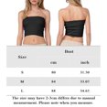 thumbnail image 2 of Blusa Mangas Largas Top Mujer Y2k Tube Crop Jersey Acanalado Bandeau Summer Tops Kuymtek Negro T L para Mujer, 2 of 7