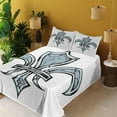 thumbnail image 2 of Ambesonne Retro Fitted & Top Sheet Set with Shams, Grunge Renaissance, Blue White Black, 2 of 5