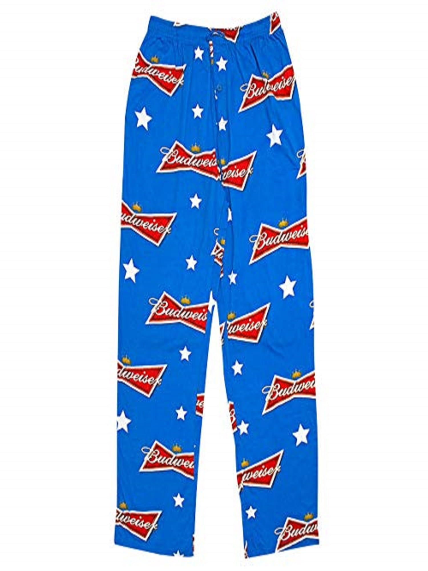 Men/'s Budweiser Pajamas Pants Fleece Novelty Sleep Wear Beer Party Attire Blue