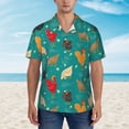 thumbnail image 2 of Gukieu Hens And Rooster Print Men's Short-sleeved Shirts, Button-down Lapel Hawaiian Shirts, T-shirts, Beach Vacation Summer Casual Wear,Large, 2 of 7