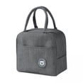 thumbnail image 1 of 3x Bolsa De Almuerzo Con Aislamiento Térmico Bolso De Mano Contenedor De Comida Gris, 1 of 8
