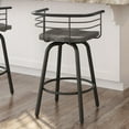 thumbnail image 6 of Amisco Brisk 26 In. Swivel Counter Stool - Grey Distressed Wood / Dark Grey Metal, 6 of 10
