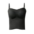thumbnail image 2 of Women's Sexy Lace Bra Longline No Underwire Podded Cami Bralette Slim Fit Basic Cami Bras, 2 of 4