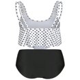 thumbnail image 2 of Women 2Pcs Padded Ruffle Strappy Crop Tops High Waist Bikini Set Swimsuit Swimwear Summer, 2 of 2