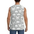 thumbnail image 4 of Goofa Rabbit And Cloud Printed Men's Sleeveless T-Shirt - Athletic Gym Workout Tank Top for Men - Moisture-Wicking, UPF 30+ Quick-Dry Muscle Tee-X-Large, 4 of 8