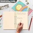 thumbnail image 4 of FORMRS 1-Subject Spiral Notebook 8" x 5" College Ruled 60 Refillable Sheet A5 Hard Cover, 2 Pack, Retro Blue Rainbow, 4 of 7