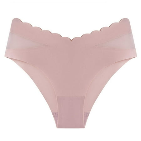 Naughtyhood Women  Valentine s Day Clearance Sexy Cotton Ice Silk Ultra-thin Breathable Thong Brief Close Fitting Comfortable Stretch Underpants Hip-hugging Seamless Panty Wonderful Gifts for Girls