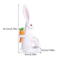 thumbnail image 3 of CY5O5ee Cute Rabbit Statue Easter Decor Hand-Painted Resin Rabbit with Carrot Table Centerpiece Standing Ornament Farmhouse Spring Indoor Home Decor, 3 of 8