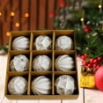 thumbnail image 3 of Shatterproof Christmas Ball Ornaments 9Pcs Set, 3.14 Inch Large White and Gold Vintage Style Xmas Tree Decorations for Farmhouse Holiday, Wedding, and Party Decor, 3 of 7