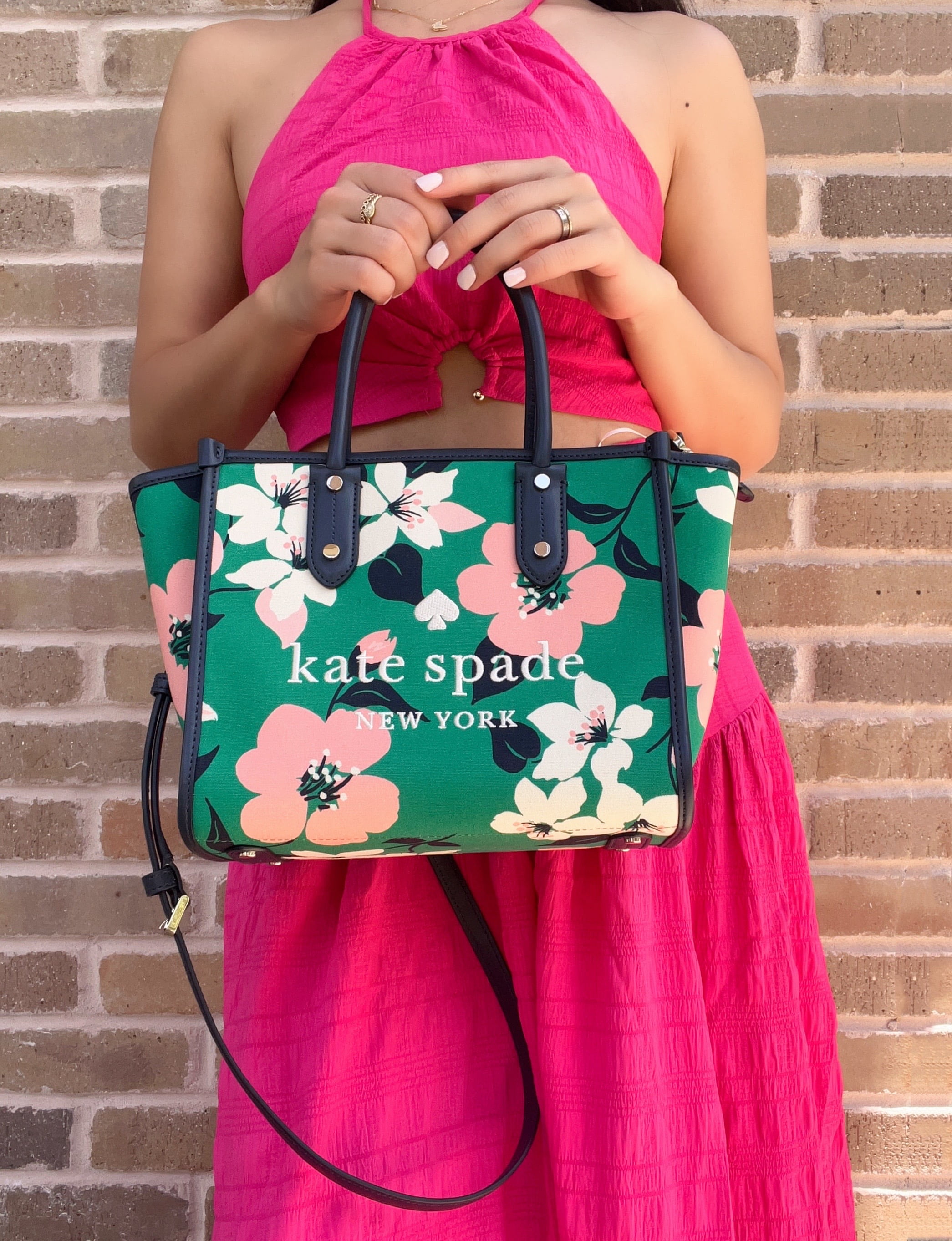 Buy KATE SPADE The Little Better Sam Cucumber Floral Mini Tote Bag | Green  Color Women | AJIO LUXE