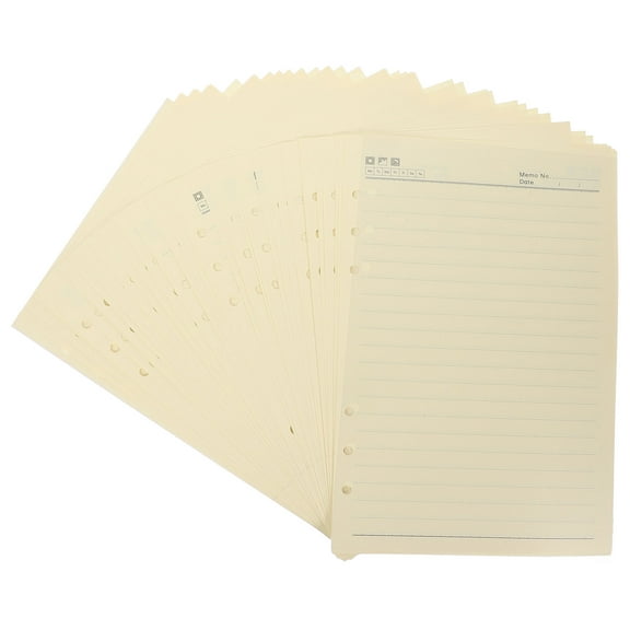 MLINS A5 Lined Paper for Notebook Use Light Yellow Flexible Loose Leaf Planner Inserts 60 Sheets